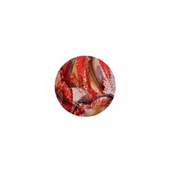 Abstract Red Petals 1  Mini Buttons by kaleidomarblingart