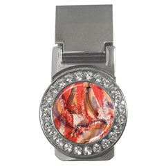 Abstract Red Petals Money Clips (cz)  by kaleidomarblingart