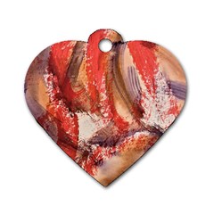 Abstract Red Petals Dog Tag Heart (one Side) by kaleidomarblingart