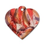 Abstract red petals Dog Tag Heart (One Side) Front