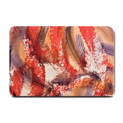 Abstract Red Petals Small Doormat  by kaleidomarblingart