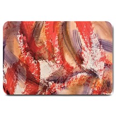 Abstract Red Petals Large Doormat  by kaleidomarblingart