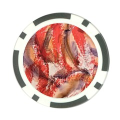 Abstract Red Petals Poker Chip Card Guard by kaleidomarblingart