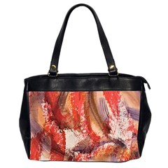 Abstract Red Petals Oversize Office Handbag (2 Sides) by kaleidomarblingart