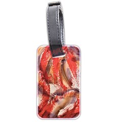 Abstract Red Petals Luggage Tag (two Sides) by kaleidomarblingart