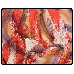 Abstract Red Petals Double Sided Fleece Blanket (medium)  by kaleidomarblingart