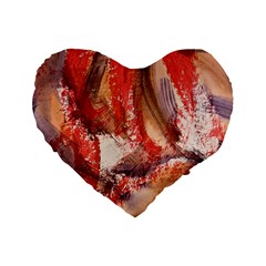 Abstract Red Petals Standard 16  Premium Flano Heart Shape Cushions by kaleidomarblingart