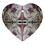 White Burgundy Repeats Ornament (Heart) Front