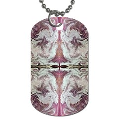 White Burgundy Repeats Dog Tag (one Side) by kaleidomarblingart