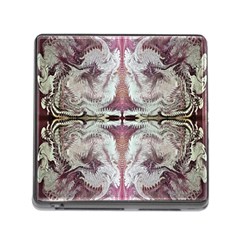 White Burgundy Repeats Memory Card Reader (square 5 Slot) by kaleidomarblingart