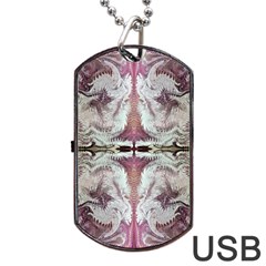 White Burgundy Repeats Dog Tag Usb Flash (two Sides) by kaleidomarblingart