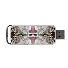 White Burgundy Repeats Portable Usb Flash (one Side) by kaleidomarblingart