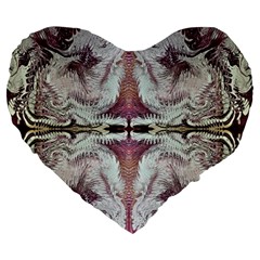 White Burgundy Repeats Large 19  Premium Heart Shape Cushions by kaleidomarblingart