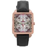 White Burgundy Repeats Rose Gold Leather Watch  Front