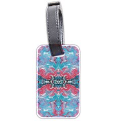 Turquoise Arabesque Repeats Luggage Tag (two Sides) by kaleidomarblingart