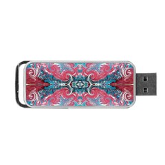 Turquoise Arabesque Repeats Portable Usb Flash (one Side) by kaleidomarblingart