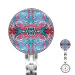 Turquoise Arabesque Repeats Stainless Steel Nurses Watch Front