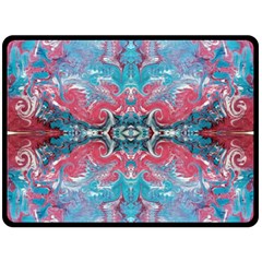 Turquoise Arabesque Repeats Double Sided Fleece Blanket (large) 