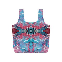 Turquoise Arabesque Repeats Full Print Recycle Bag (s) by kaleidomarblingart