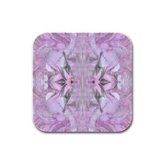 Pastels Symmetry Rubber Square Coaster (4 Pack)  by kaleidomarblingart