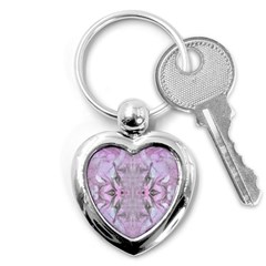 Pastels Symmetry Key Chain (heart) by kaleidomarblingart