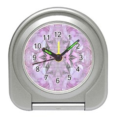 Pastels Symmetry Travel Alarm Clock by kaleidomarblingart