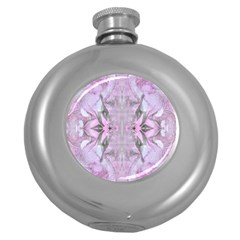 Pastels Symmetry Round Hip Flask (5 Oz) by kaleidomarblingart