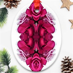 Diagonal Magenta Bouquet Ornament (oval) by kaleidomarblingart