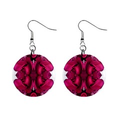 Diagonal Magenta Bouquet Mini Button Earrings by kaleidomarblingart