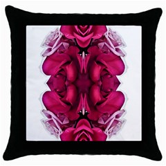 Diagonal Magenta Bouquet Throw Pillow Case (black) by kaleidomarblingart