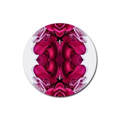 Diagonal Magenta Bouquet Rubber Round Coaster (4 Pack)  by kaleidomarblingart