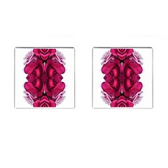 Diagonal Magenta Bouquet Cufflinks (square) by kaleidomarblingart