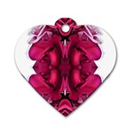 Diagonal Magenta Bouquet Dog Tag Heart (Two Sides) Front