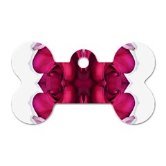 Diagonal Magenta Bouquet Dog Tag Bone (one Side) by kaleidomarblingart