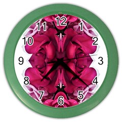 Diagonal Magenta Bouquet Color Wall Clock by kaleidomarblingart