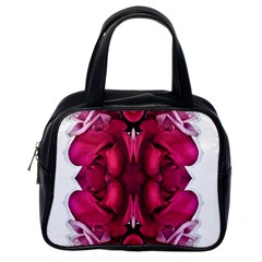 Diagonal Magenta Bouquet Classic Handbag (one Side) by kaleidomarblingart