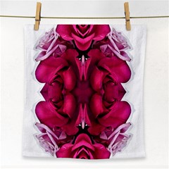 Diagonal Magenta Bouquet Face Towel by kaleidomarblingart