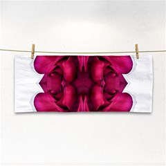 Diagonal Magenta Bouquet Hand Towel by kaleidomarblingart