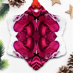 Diagonal Magenta Bouquet Snowflake Ornament (two Sides) by kaleidomarblingart