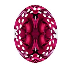 Diagonal Magenta Bouquet Oval Filigree Ornament (two Sides) by kaleidomarblingart