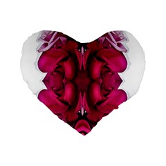 Diagonal Magenta Bouquet Standard 16  Premium Flano Heart Shape Cushions by kaleidomarblingart