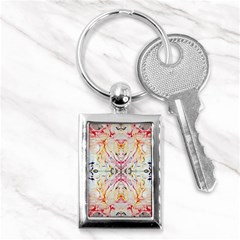 Painted Web Repeats Key Chain (rectangle) by kaleidomarblingart