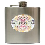 Painted Web Repeats Hip Flask (6 oz) Front