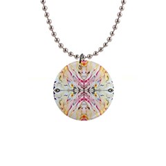 Painted Web Repeats 1  Button Necklace by kaleidomarblingart