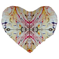 Painted Web Repeats Large 19  Premium Flano Heart Shape Cushions