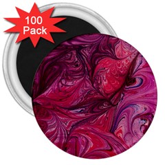 Red Feathers 3  Magnets (100 Pack) by kaleidomarblingart