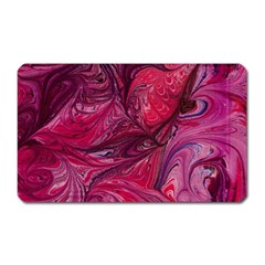 Red Feathers Magnet (rectangular) by kaleidomarblingart