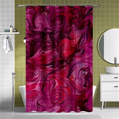 Red Feathers Shower Curtain 48  X 72  (small)  by kaleidomarblingart