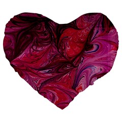 Red Feathers Large 19  Premium Heart Shape Cushions