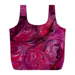 Red Feathers Full Print Recycle Bag (l) by kaleidomarblingart